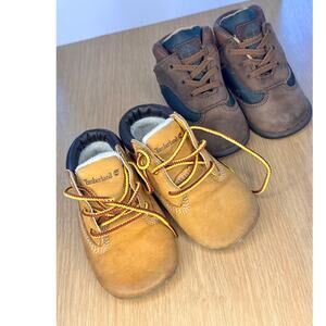 Timberland Boots Lot of 2 infant Kids Sz 3 Nubuck Crib Soft/Hard sole Original
